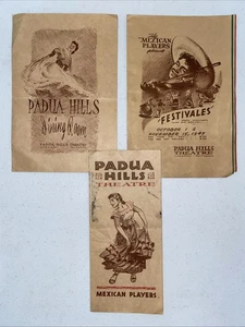 Mexican Players Padua Hills Theatre Claremont Ca 1940’s Brochures Menu Festivals - Picture 1 of 10