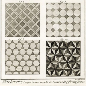 Grabado Benard Encyclopédie Méthodique 1785, MARBRERIE (obra de mármol) pl. 2 - Imagen 1 de 7