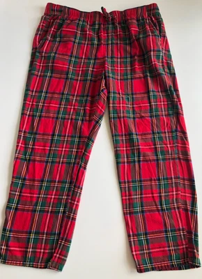 Pantalones de pijama antiguos azul marino para mujer XXL rojos a cuadros con cordón ropa de salón ropa de dormir Foto 1 de 4
