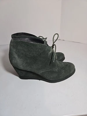 ModCloth CHELSEA CREW Verde Sorority Cuñas Gamuza Botines Para Mujer 38/7-7.5 EE. UU. Foto 1 de 4
