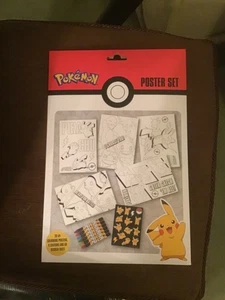 POKEMAN POSTER SET 20 A4 COLOURING POSTERS BIRTHDAY  CHRISTMAS  KIDS - Picture 1 of 1
