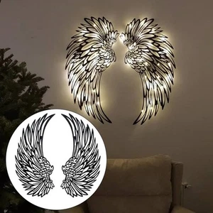 Moderne Engelsflügel aus Eisen Wandbehang Dekoration mit leuchtender Note - Bild 1 von 5