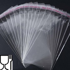 100 Sacchetti Bustina trasparenti per alimenti mascherine dolci 10X20 + 3 CM