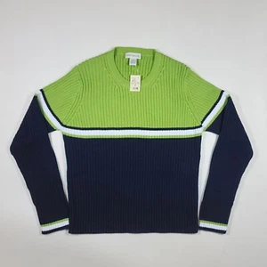 Vintage Ann Taylor Knit Sweater Womens M Black Green White New With Tags! - Picture 1 of 10