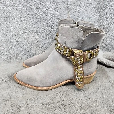 Zapatos Antílope Mujer Talla EU 38 US 7 Gris Gamuza Cremallera Lateral Botines *Leer* Foto 1 de 4