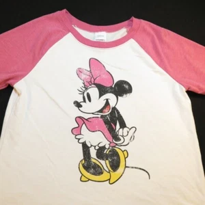 DISNEY DISNEYLAND MICKEY MOUSE KNIT JERSEY T SHIRT Womens M White & Pink - Picture 1 of 3