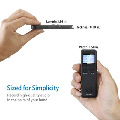 Mini Voice Activated Recorder Digital Sound LCD Audio MP3 Player Recording 32GB - Image 1 of 4