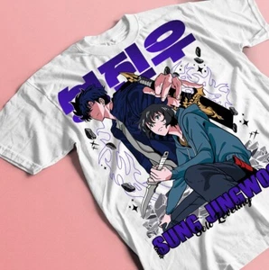 Solo Leveling T-Shirt Sung Jinwoo Horror Anime Manga Black Gifts Shirt All Size - Picture 1 of 10
