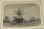 French Panzergeschwader On Way Back Before Helgoland Wood Engraving 1871 (A) /