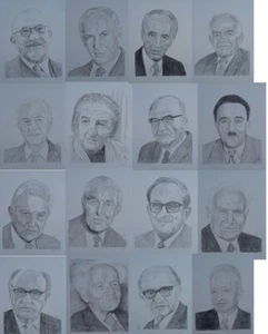 Haim Topol 16 Stk. Rabin Peres Netanyahu Begin Golda Shamir Ben-Gurion חים טופול - Bild 1 von 35