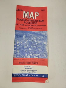 Undated Arrow Street Map of Eugene and Springfield Oregon 1990"s $1.95 price - Picture 1 of 1