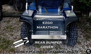 Carro de golf Ezgo marathon pulido aluminio con placa de diamante cubierta trasera - Imagen 1 de 5