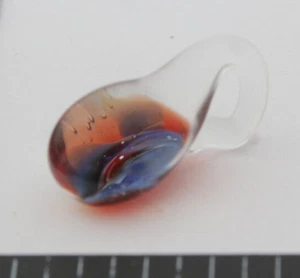 Jeremy Sinkus Glass Pendant Original Red Blue Dollop Handcrafted Shelburne Falls - Picture 1 of 3