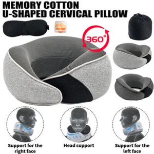 Nackenkissen Memory Schaum Flugzeug Auto-Reisekissen Nackenhörnchen Kopfstütze - Bild 1 von 13