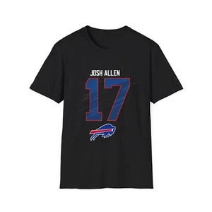 Josh Allen #17 Buffalo Bills Unisex Softstyle T-Shirt, Football Tee, Sports Fan - Picture 1 of 5