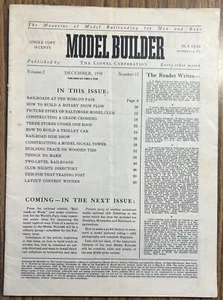 Model Builder Magazine December 1938 (V. 2, #12 Coverless) Baltimore Model Club - Picture 1 of 13