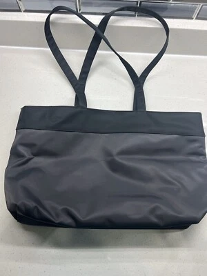 Calvin Klein Black Gray Designer Shoulder Bag Tote 19x12 Reversible 100% Nylon - Image 1 of 4