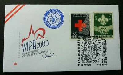 [SJ] Austria WIPA 2000 Scouting Jamboree Scout Red Cross (stamp FDC) *rare - Image 1 of 4