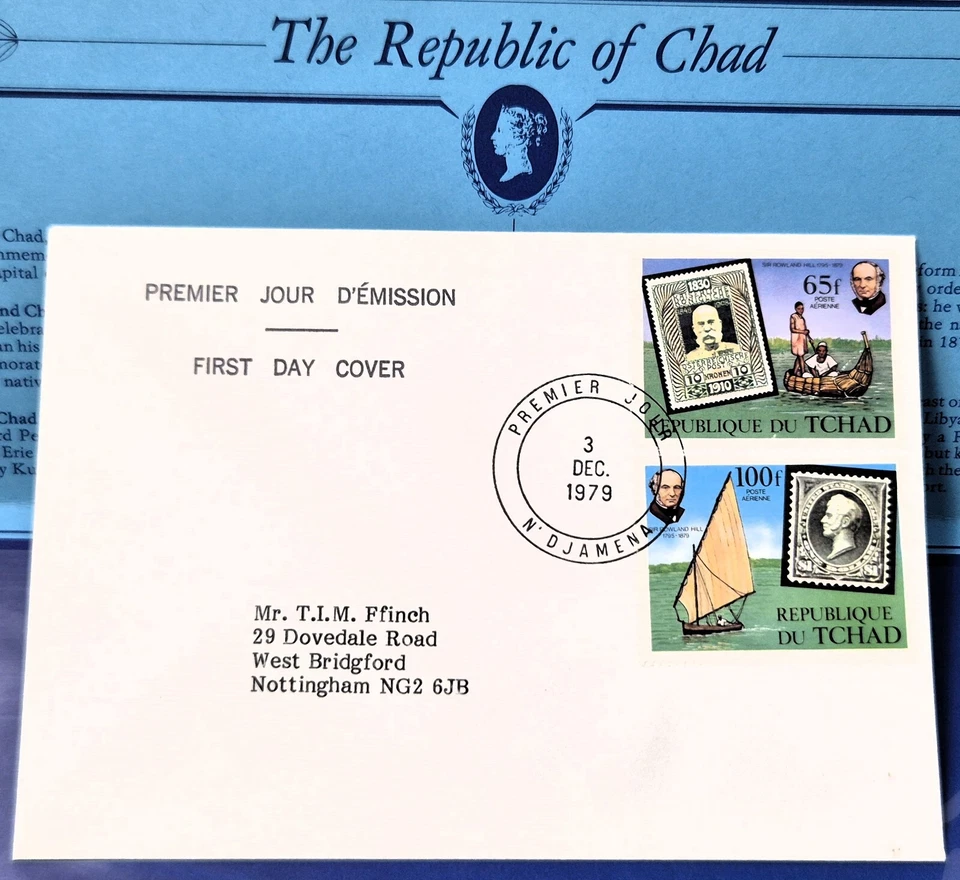 Republic of Chad First Day Cover 1979 Commemorating Sir Rowland Hill - Image 1 of 3