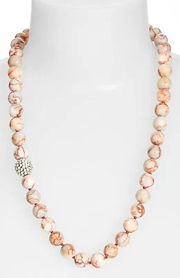 Collar Simon Sebagg Rosa Web Japer Piedra Cuentas W1016 Foto 1 de 2