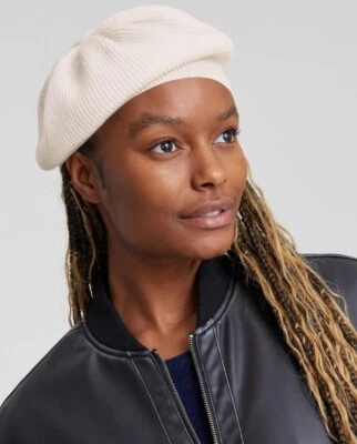 Charter Club Mujer 100% Cachemira Tejido Boina Sombrero - Talla Única - Crema Foto 1 de 4