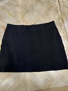 Croft & Barrow Black Skort XL Stretchy Waist 38” Length 17” Pockets 100% Cotton - Picture 1 of 6