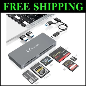 Professional CFexpress Reader Hub: 8-in-1 with 10Gbps Dual USB Connectivity - Picture 1 of 13