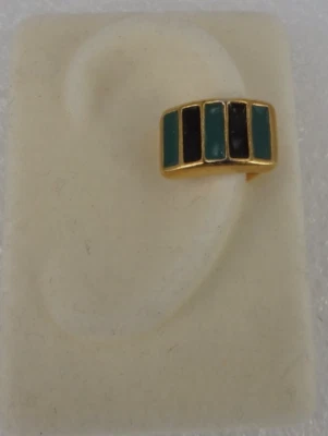 Neugablonz: Ohrklammer/Ohrclip mit Emaille um 1970er Jahre (116210) - Bild 1 von 4