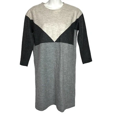 Vestido Suéter Madewell XS Geotilt Mezcla Lana Forrado Bloques de Color Manga Larga Foto 1 de 4