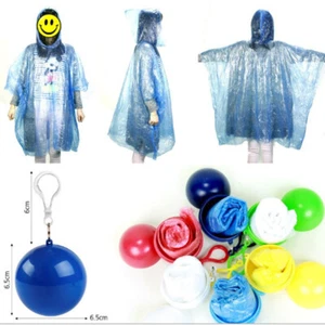 Outdoor Rainwear Camping Hooded Ponchos Portable Raincoat Ball Rain Cover - Picture 1 of 18