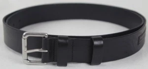 Polo Ralph Lauren Black Leather Belt Silver Buckle NWT - Picture 1 of 1