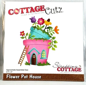 Flower Pot House Ladder Door Home Spring Easter CottageCutz Metal Die CC-624 - Picture 1 of 1
