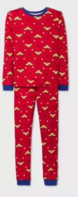 Conjunto de pijama de 2 piezas con logotipo de Wonder Woman para niñas ropa de dormir manga larga talla 10 Foto 1 de 4