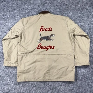 Vintage Jacket Mens Sz L Canvas Cloth Field Bill Boatman Chainstitch Flock Print - Picture 1 of 22