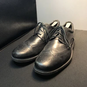 LN US11.5M ROCKPORT AdiPRENE BLACK LEA LACE UP BROGUE WINGTIP OXFORD DERBY SHOES - Picture 1 of 12