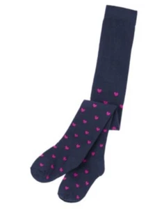 GYMBOREE BUNDLED & BRIGHT NAVY w/ PINK HEARTS A/O TIGHTS 6 12 NWT  - Picture 1 of 1