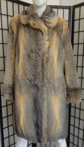 MINT NATURAL AMERICAN GRAY FOX FUR COAT JACKET WOMEN WOMAN SZ6-8 SMALL NW LINING - Picture 1 of 1