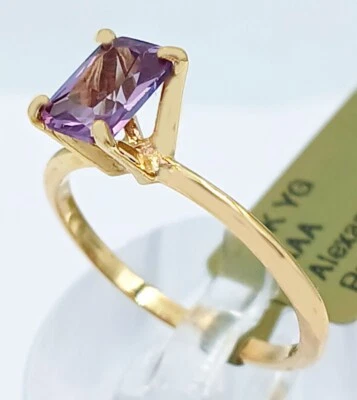 LAB CREATED 1.15 Cts AAA ALEXANDRITE SOLITAIRE RING 10K GOLD - Made in USA - NWT - Image 1 of 4