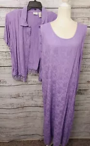 Erika Set Maxi Vestido y Chaqueta Para Mujer XL Púrpura Floral Acolchado Hombros - Imagen 1 de 8
