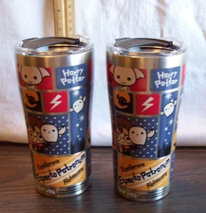 2 Tervis Harry Potter Charms Tiles 20oz Double Wall Drink Cups /Lids NWT See Pic - Picture 1 of 4