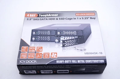 Icy Dock MB994SK-1B ToughArmor Rugged 4 x 2.5" SAS/SATA HDD/S 2-Fans 4 Bay - Image 1 of 4