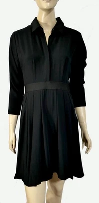 NWT Soft Light Slinky Theory Short Black A Line Shirt Dress size 6 - Image 1 of 4