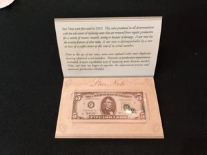 ATLANTA SERIES 1995 $5 STAR NOTE ~BEP PACKAGING ~ LOW SERIAL NUMBER  00043071 - Picture 1 of 5