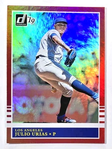 2019 Panini Donruss Julio Urias 1985 Retro Red Holo Los Angeles Dodgers #250 - Picture 1 of 2