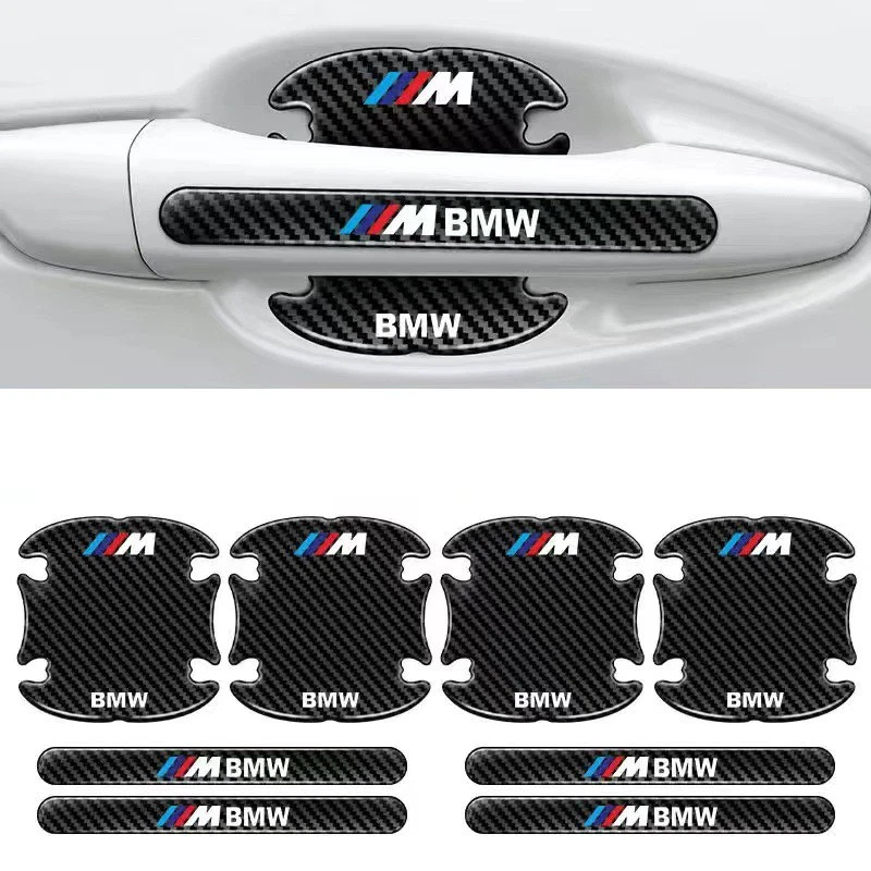 8PCS Carbon Fiber Car Door Handle Bowl Film Protector Trim Accessories for BMW M Foto 1 de 1