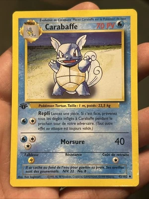 Pokemon TCG Wartortle Base Set 1999 1st Edition French 42/102- LP - Image 1 of 4