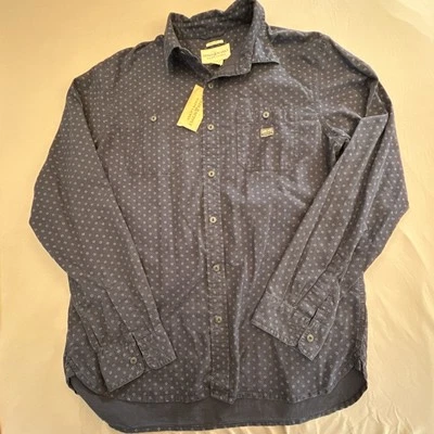 Camisa Denim & Supply Ralph Lauren Para Hombre Grande Azul Geométrica Calce Regular Preppy Foto 1 de 4