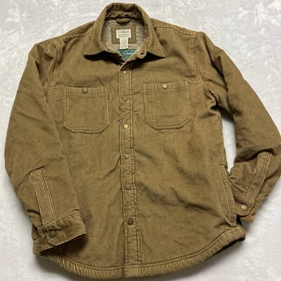 L.L. Bean новый с Ярлыками традиционный крой вельвет шерпа флис с подкладкой куртка коричневый мужской S - Изображение 1 из 4
