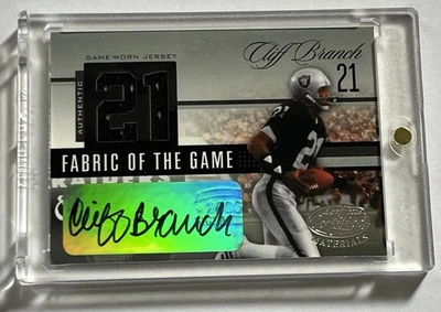 2006 Leaf Certified FOTG Jersey Number Cliff Branch Auto Raiders 16/21 HOF - Image 1 of 3