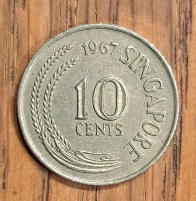 Moneda de 10 centavos de Singapur 1967 - #B5575 Foto 1 de 4